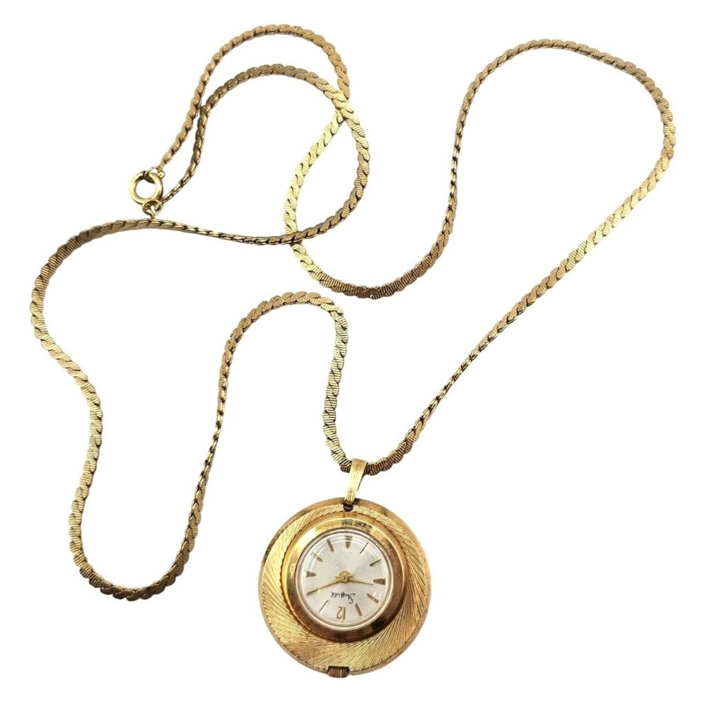 Vintage Avon Sheffield Pendant Watch Necklace 1979 District Manager Award